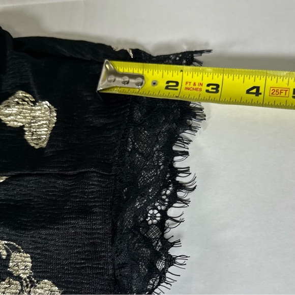 LuLaRoe elegant women’s size small black “SHEER” top With Gold Flowers - Picture 8 of 9